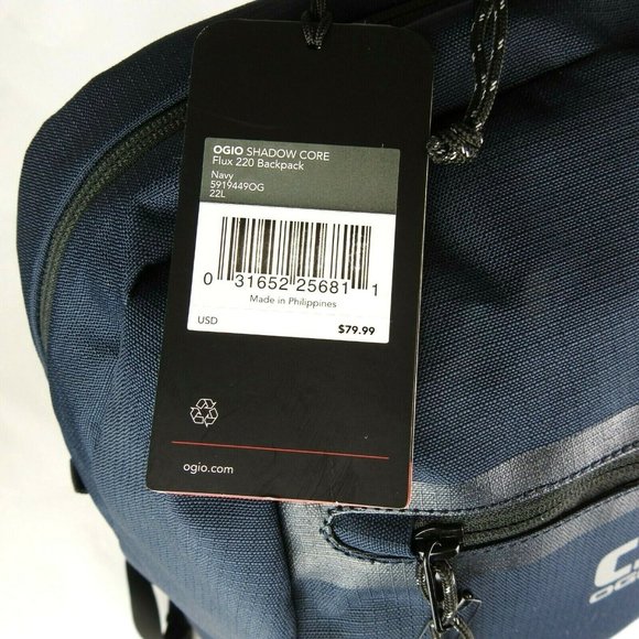 OGIO Shadow Core Flux 220 Backpack Navy Blue 22L - Picture 4 of 8